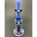Hookah Water Pipe Glass 8" Milky Blue Panda Percolator Glass Tobacco Bong