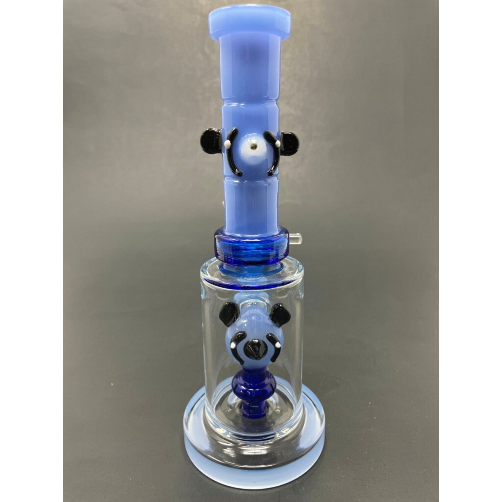 Hookah Water Pipe Glass 8" Milky Blue Panda Percolator Glass Tobacco Bong