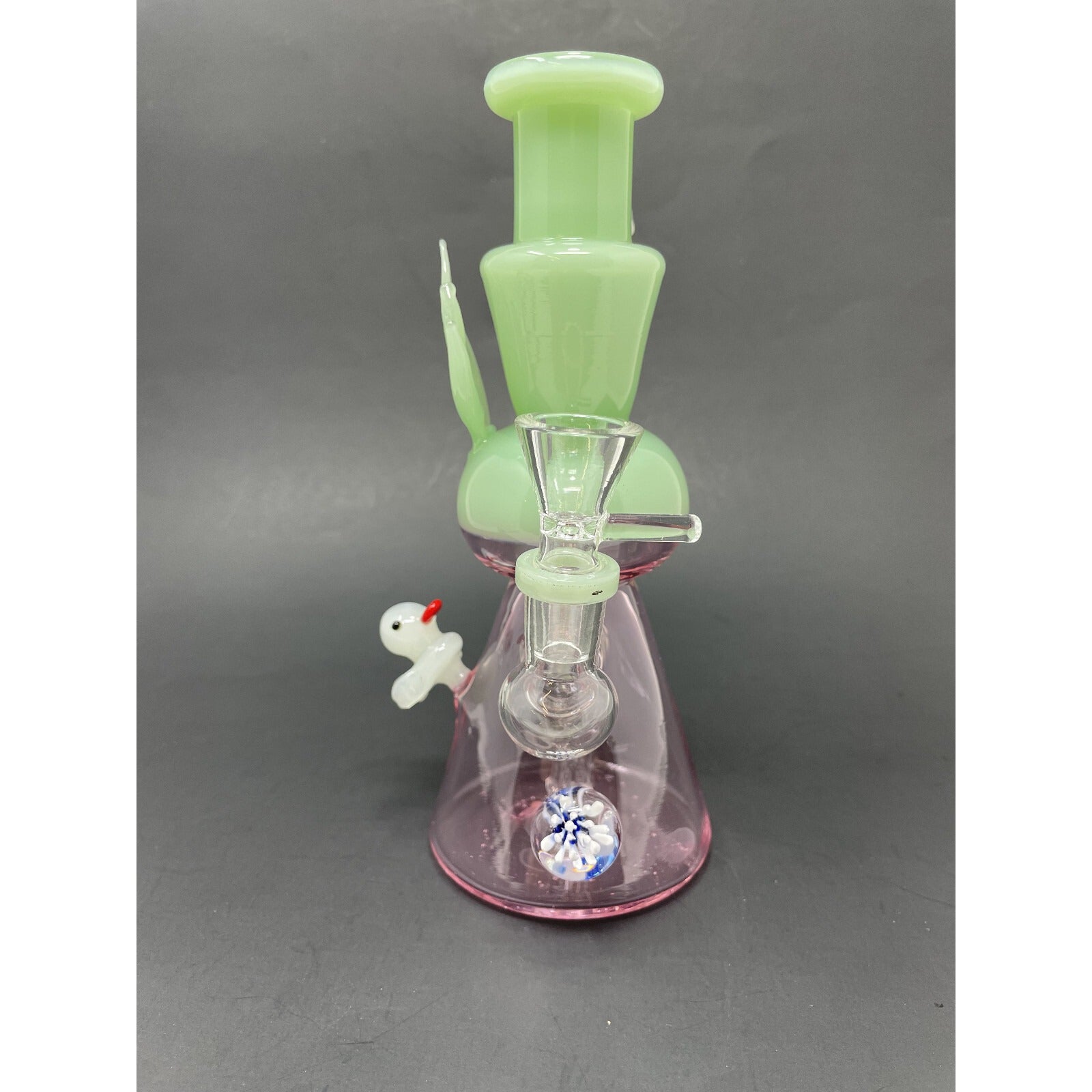 Premium Pink Duck Hookah Glass Water Pipe Bong 8" Premium Pink Crystal Duck Bong