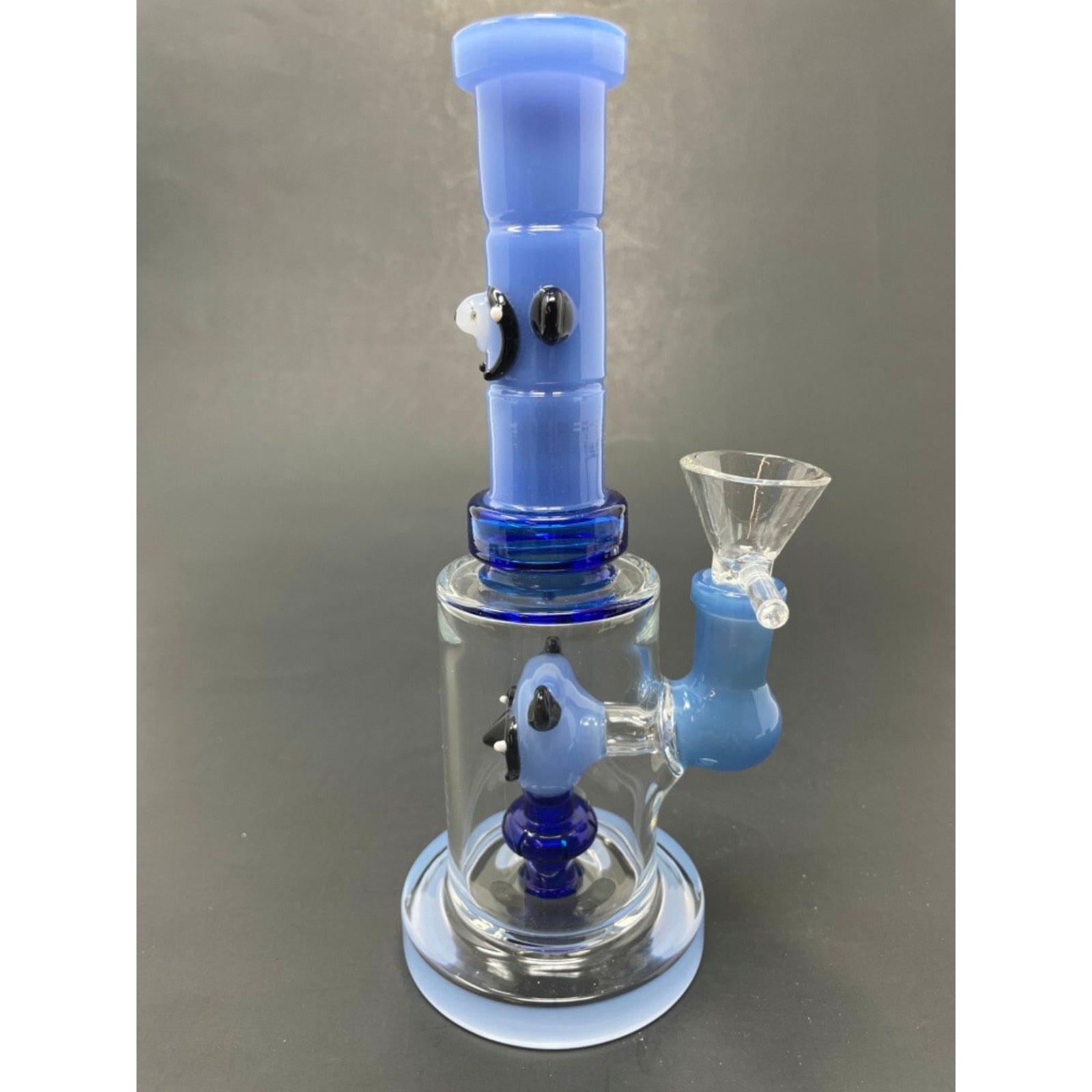 Hookah Water Pipe Glass 8" Milky Blue Panda Percolator Glass Tobacco Bong
