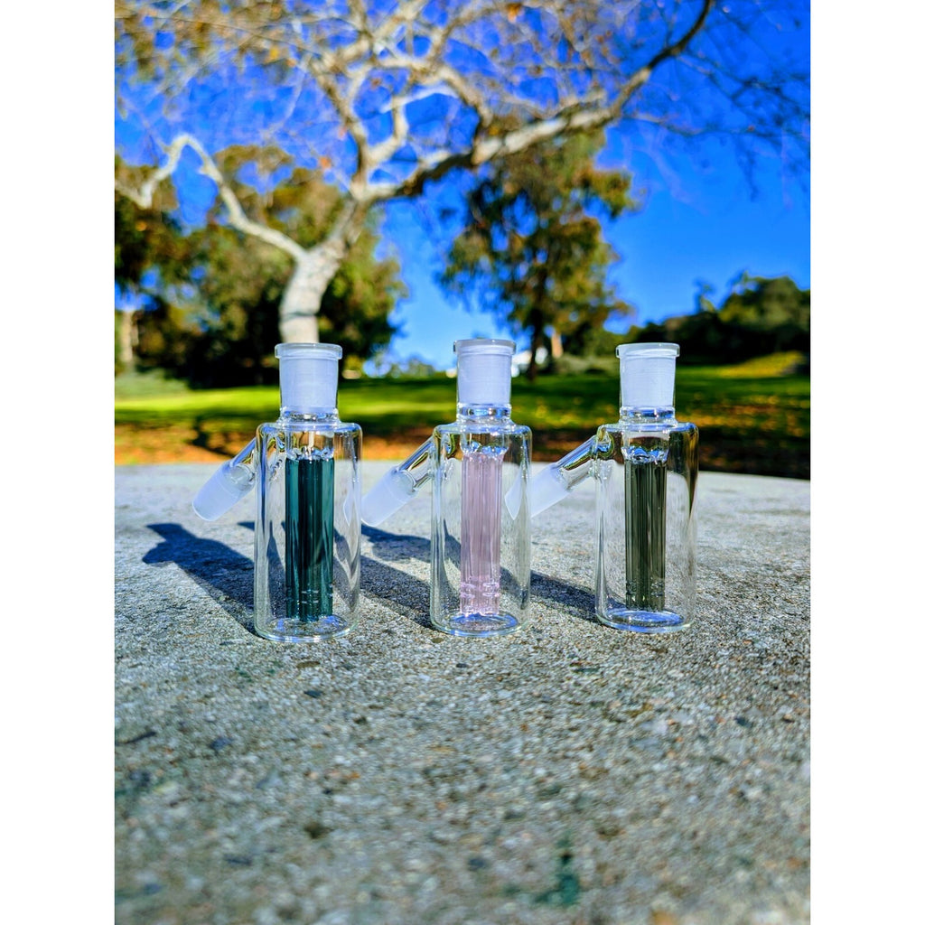 Premium Thick 14mm 45° Teal Quad Tree Perc Ash Catcher Tobacco Water Pipe Bong