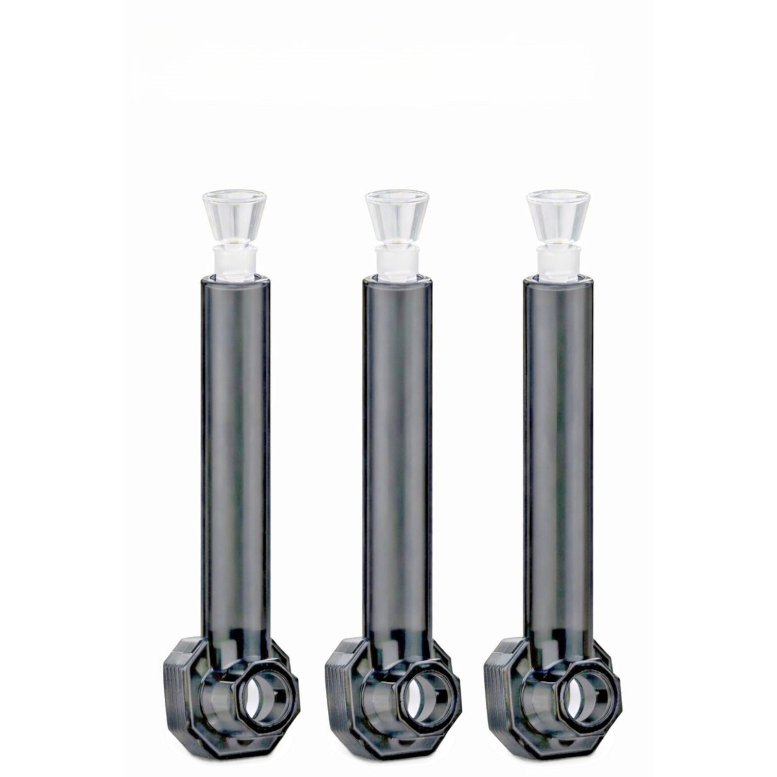 Top Puff Screw-on Water Bottle Converter Glass Bong Hookah Black 3 Pack