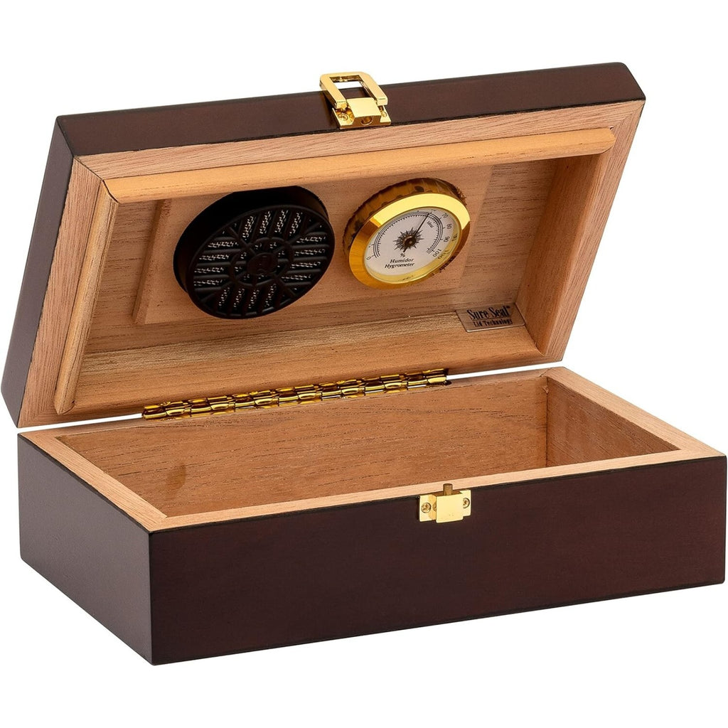 Humidor Supreme Cigar Humidor Box, Travel Humidor, Mahogany - 12 Cigars Storage