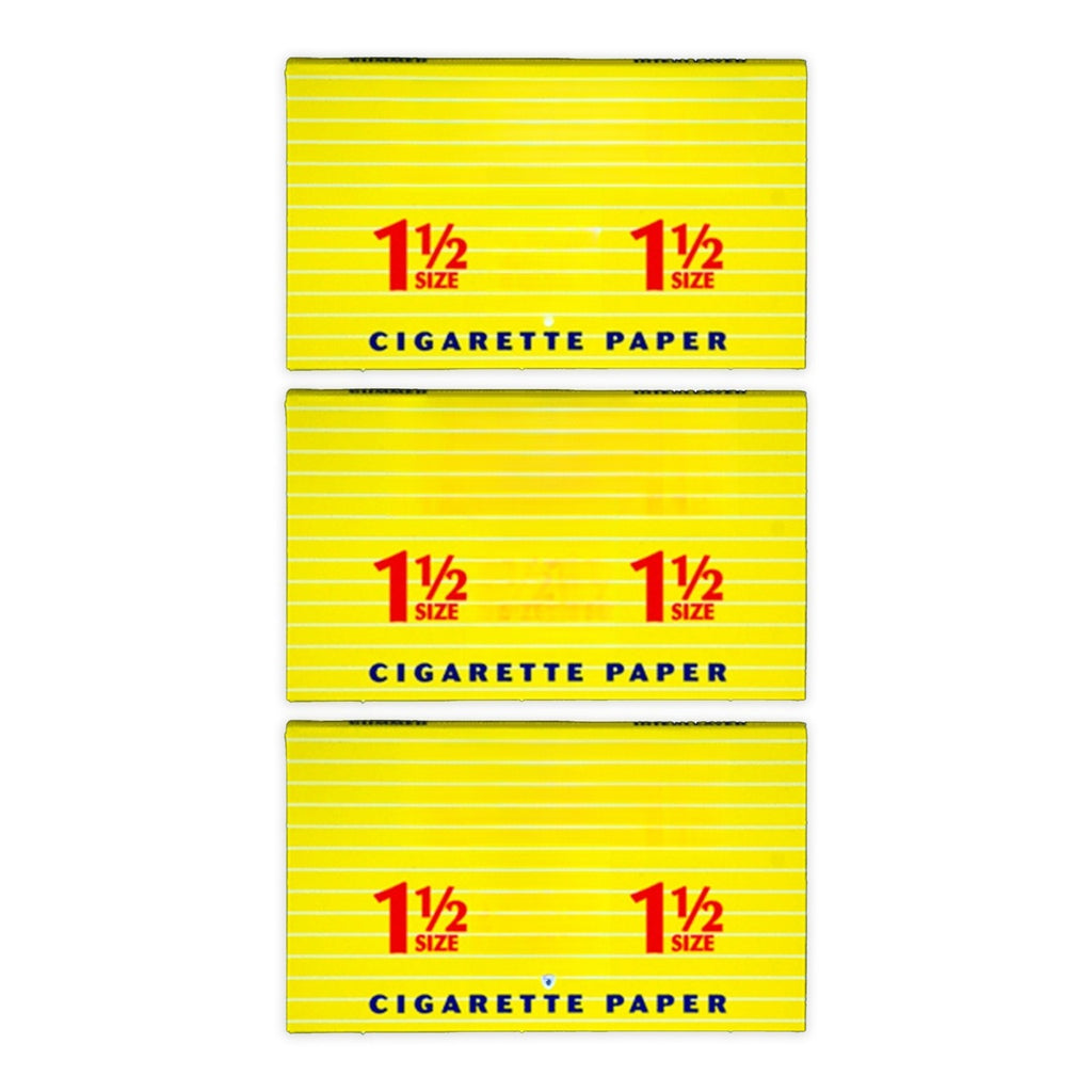 1 1/2 Rolling Papers 1.5 Size Cigarette Papers (3 Booklets)