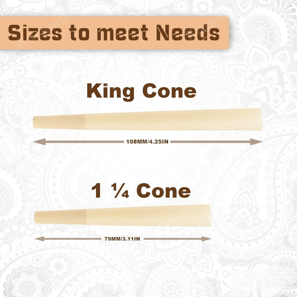 Unbleached pre-rolled cones King Size Rolling paper cones with tips - 100 CT
