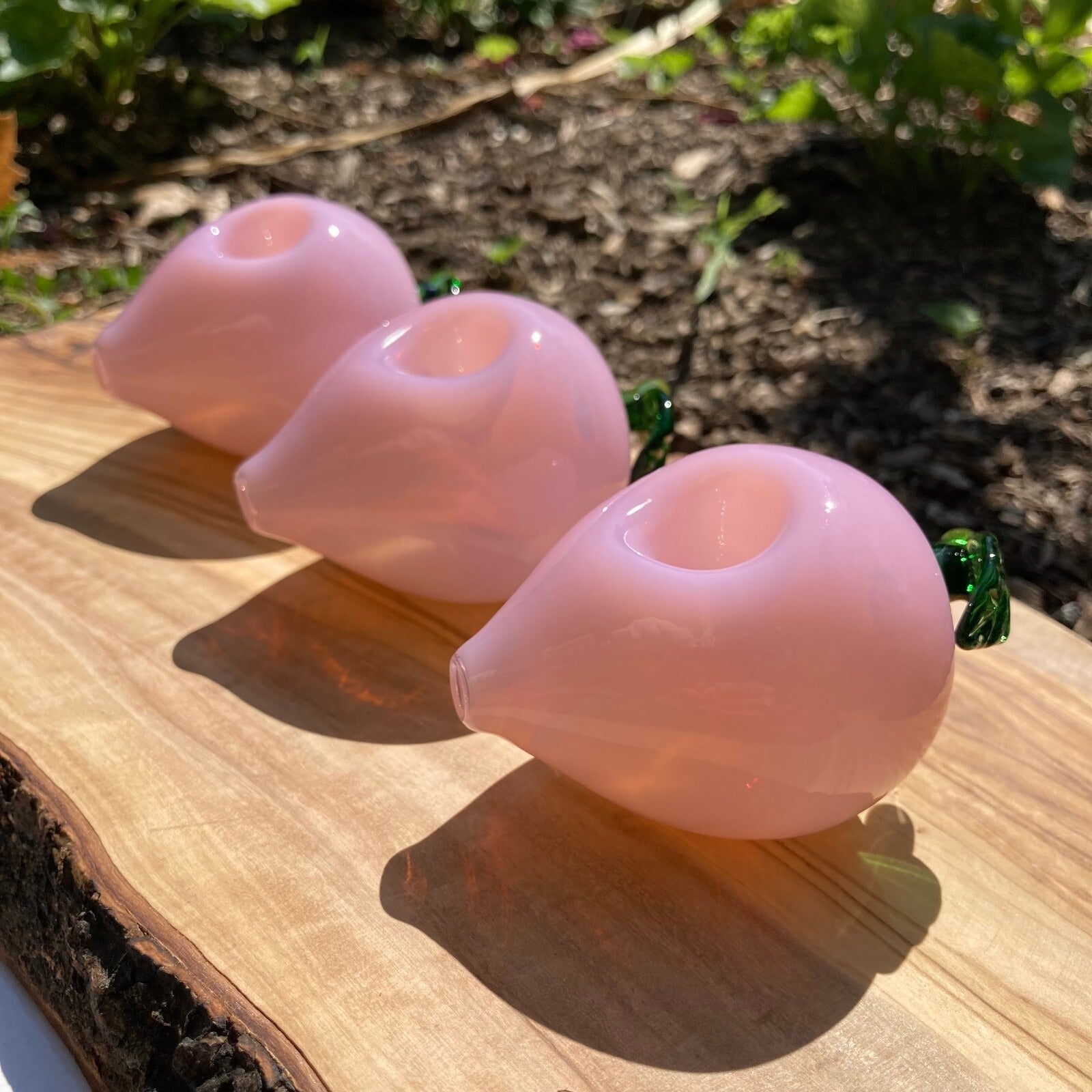 Handmade Pink Peach Glass Pipe Smoking Hand Pipe Glass Smoke Tobacco Bowl