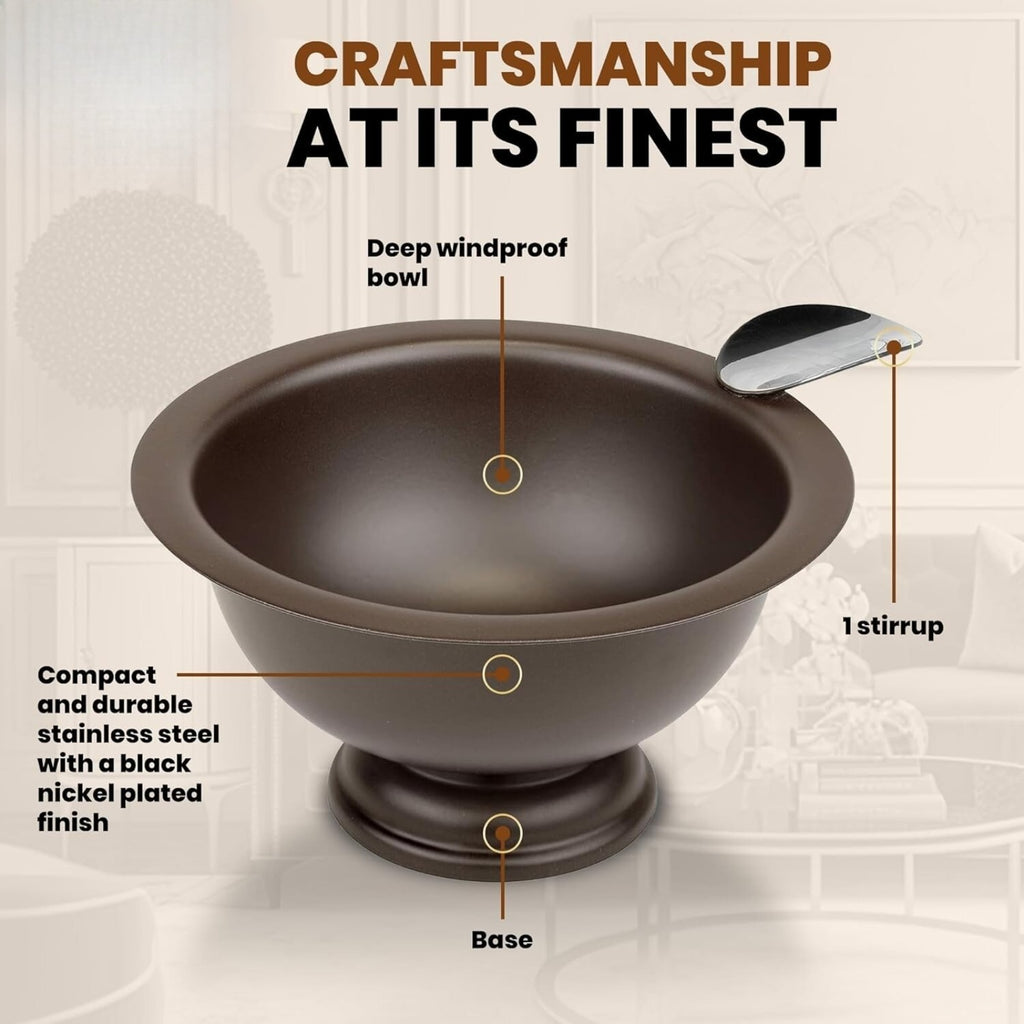 Stinky Cigar Personal Size Ashtray with 1 Stirrup, Compact, Matte Brown