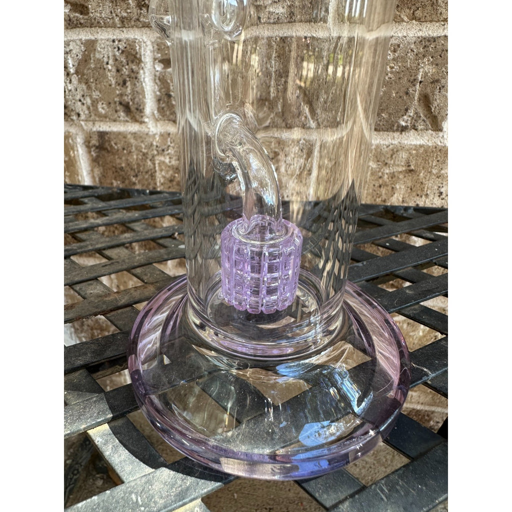 10" Pink Glass Water Pipe Recycler Bong 14mm Bowl – Thick Glass Smoking Pipe