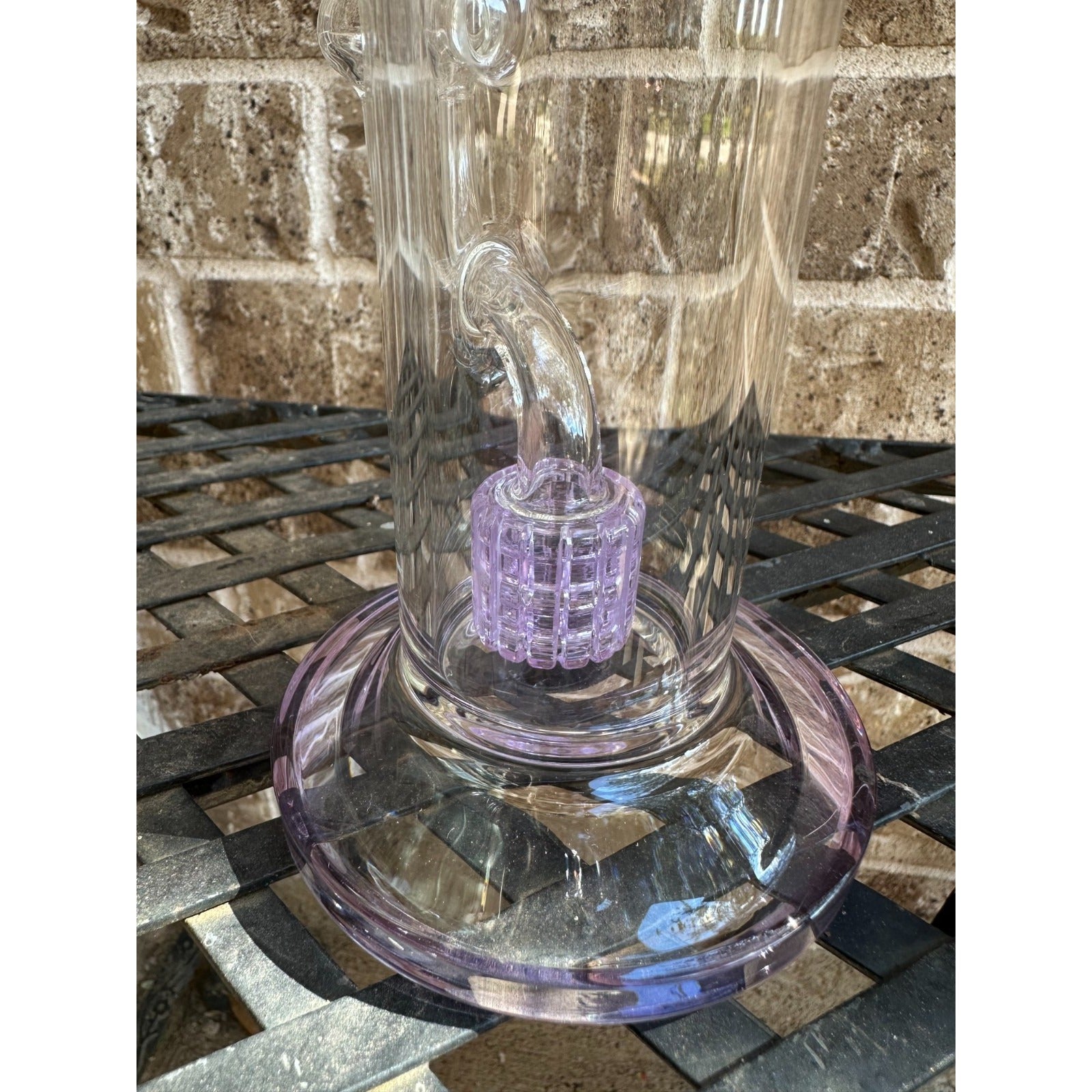 10" Pink Glass Water Pipe Recycler Bong 14mm Bowl – Thick Glass Smoking Pipe