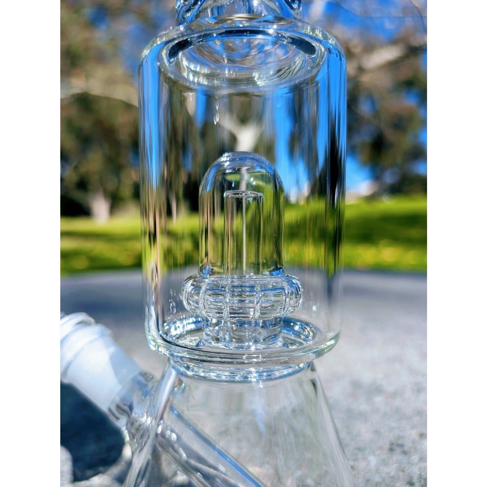 11" Blue Matrix Perc Premium Quality Glass Tobacco Smoking Water Pipe Hookah