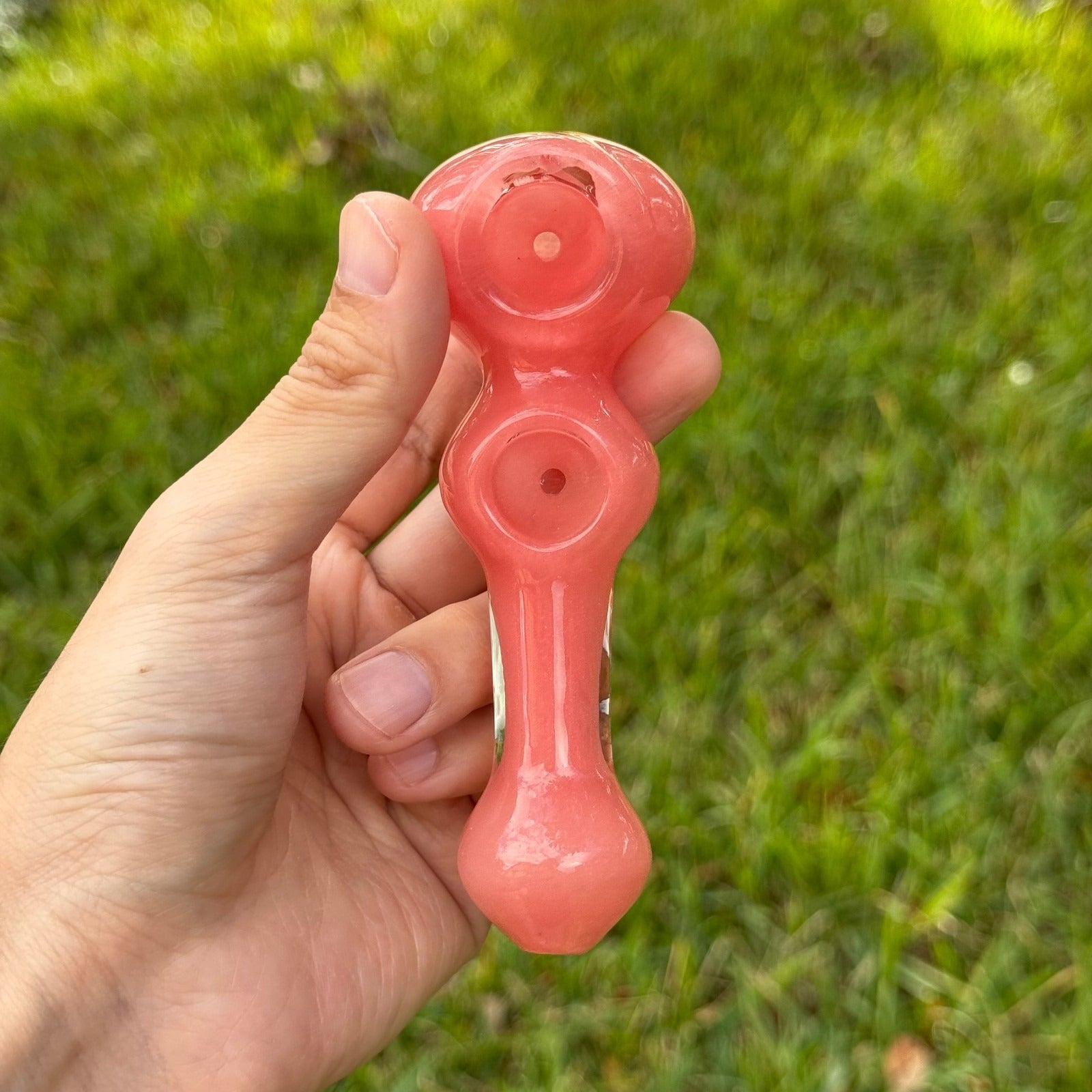 Double Bowl Glass Smoking Pipe Hand Pipe Spoon Pipe Tobacco Pipe Gift