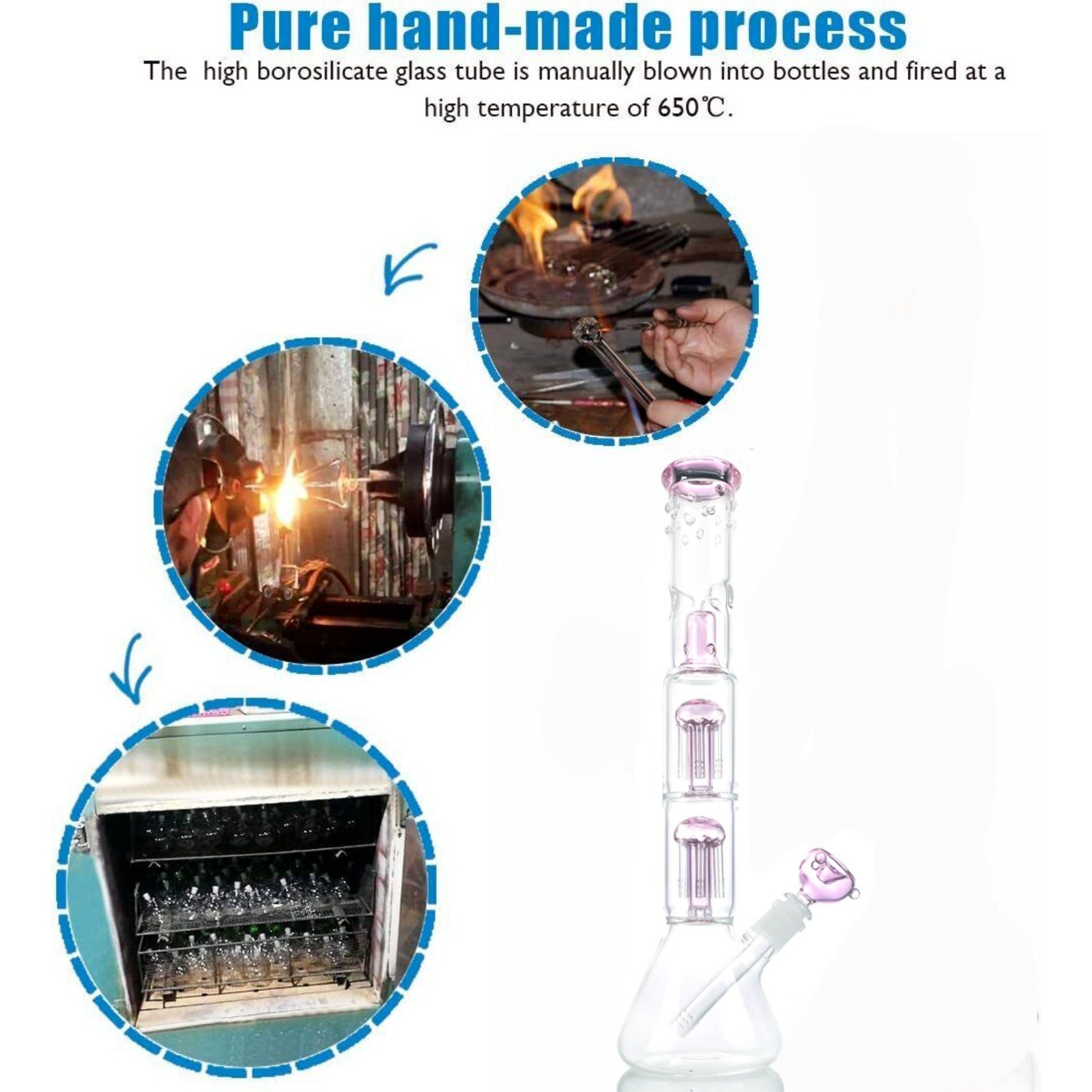 16 Glass Bong Glass Water Bongs Bowl Tornado Percolate Pipe Hookahs 14mm Bowl