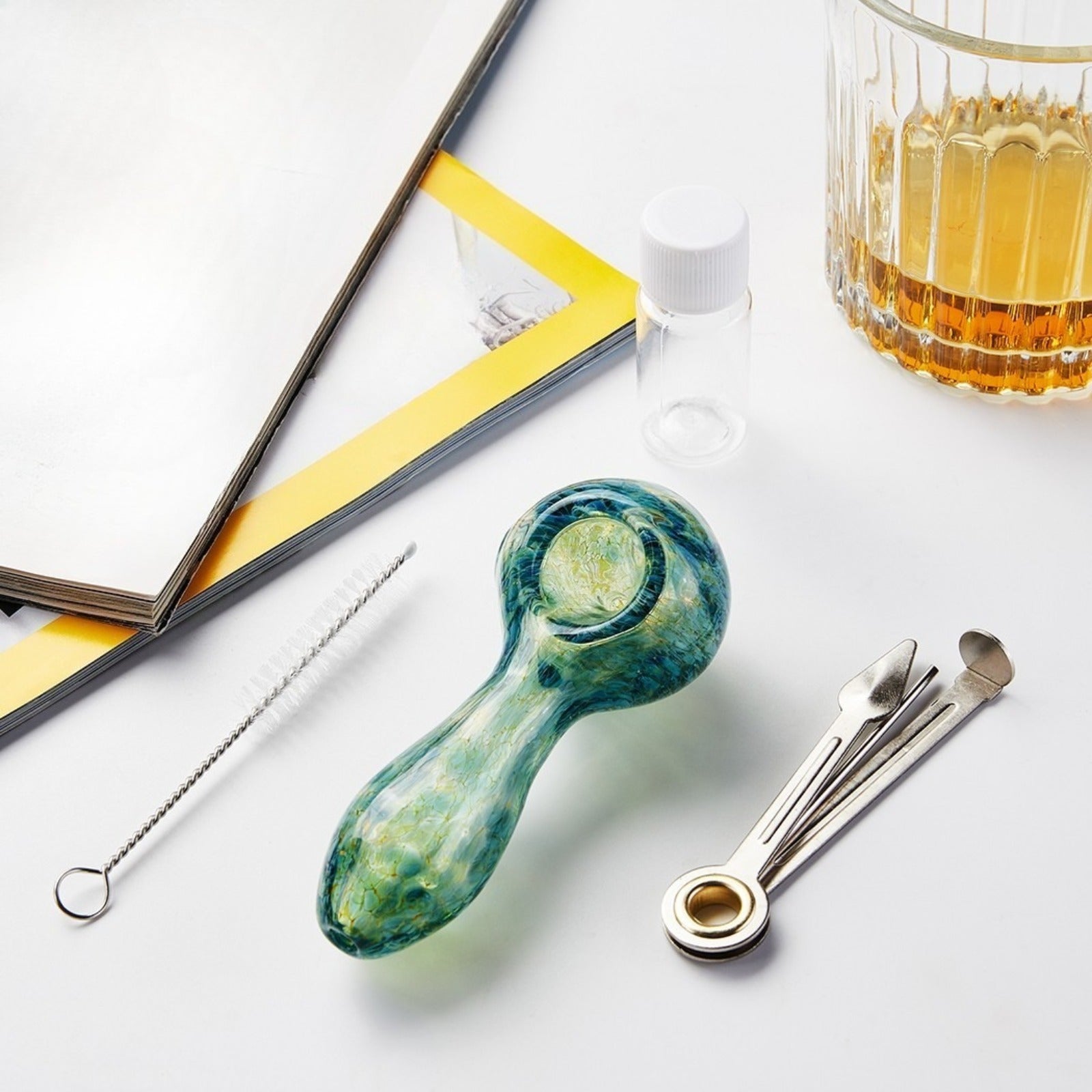 4 Inch Tobacco Smoking Glass Pipe Gorgeous Bowl Collectible Handmade Pipes