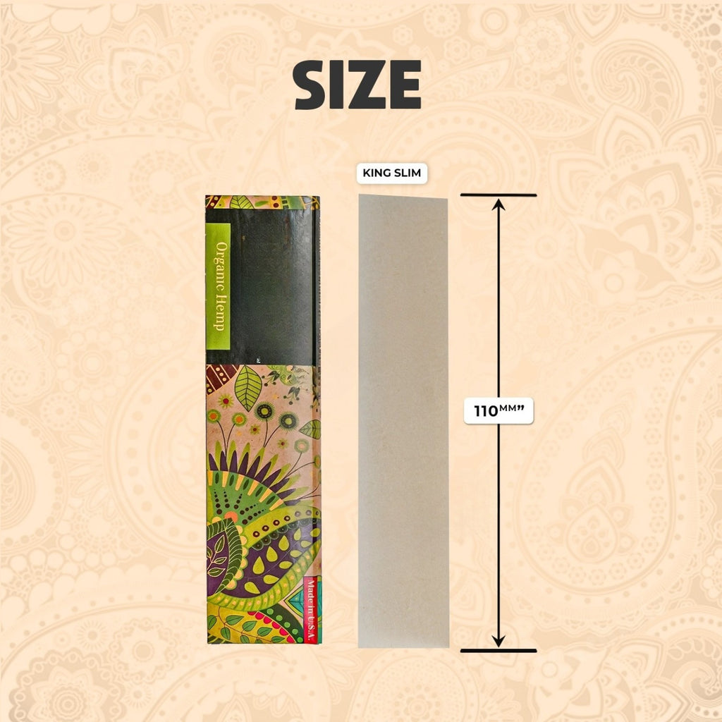 Rolling Papers Organic HMP Slim King Size 32 Leaves Pack ( 25 Booklets )