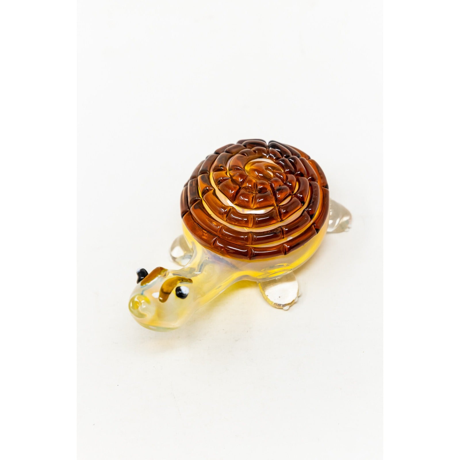 5.5" Amber Turtle Collectible Thick Glass TOBACCO Smoking Hand Pipe