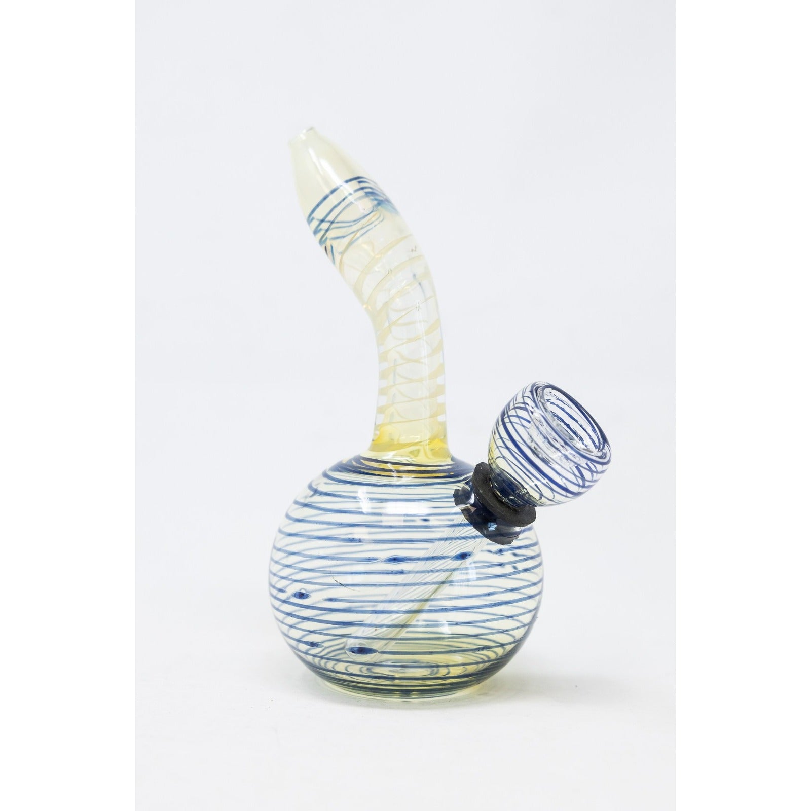 Hookah Water Pipe Bong 5" Mini Blue Spiral Bong w/ Carb Hole
