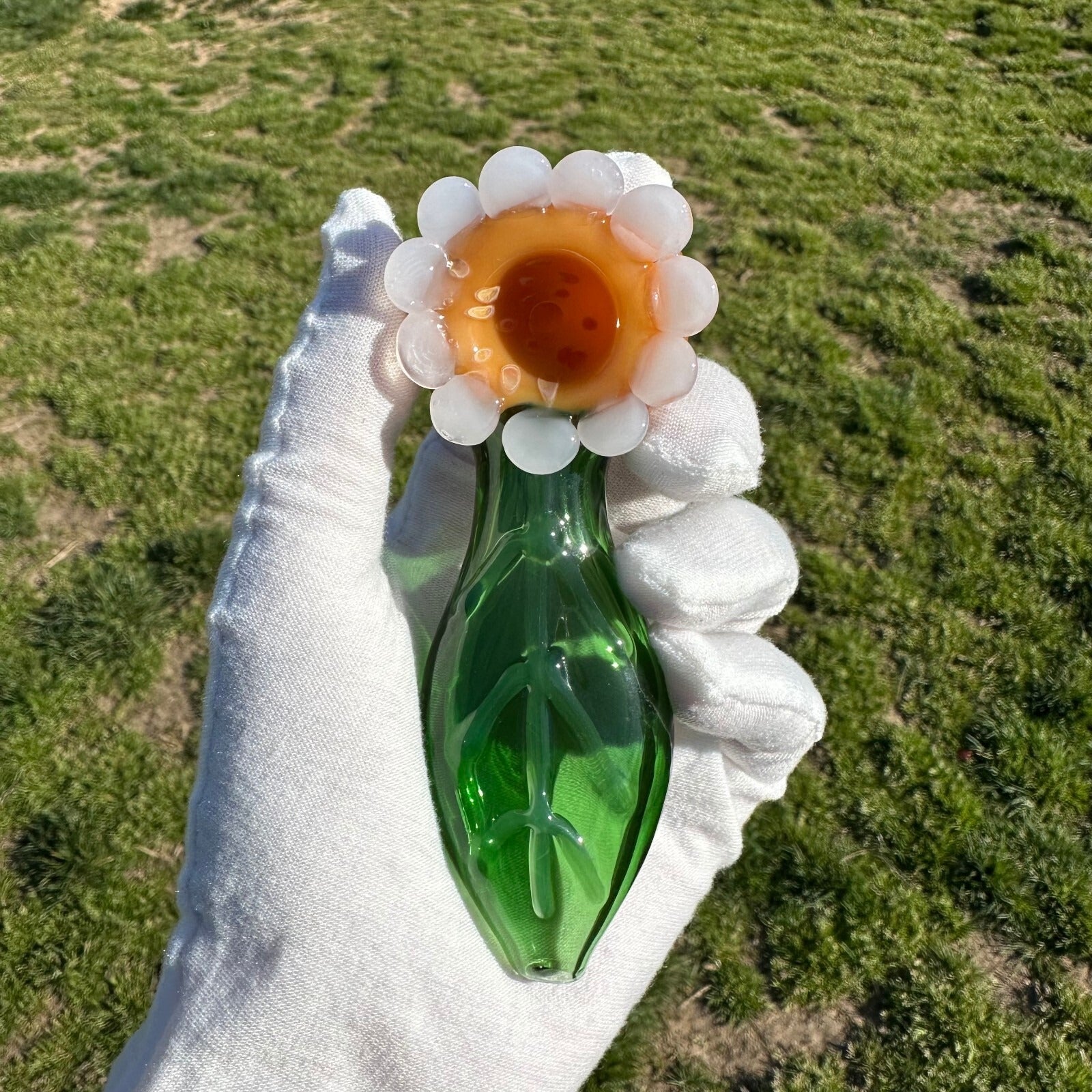 The Sunflower Glass Pipe Smoking Hand Spoon Tobacco Bowl
