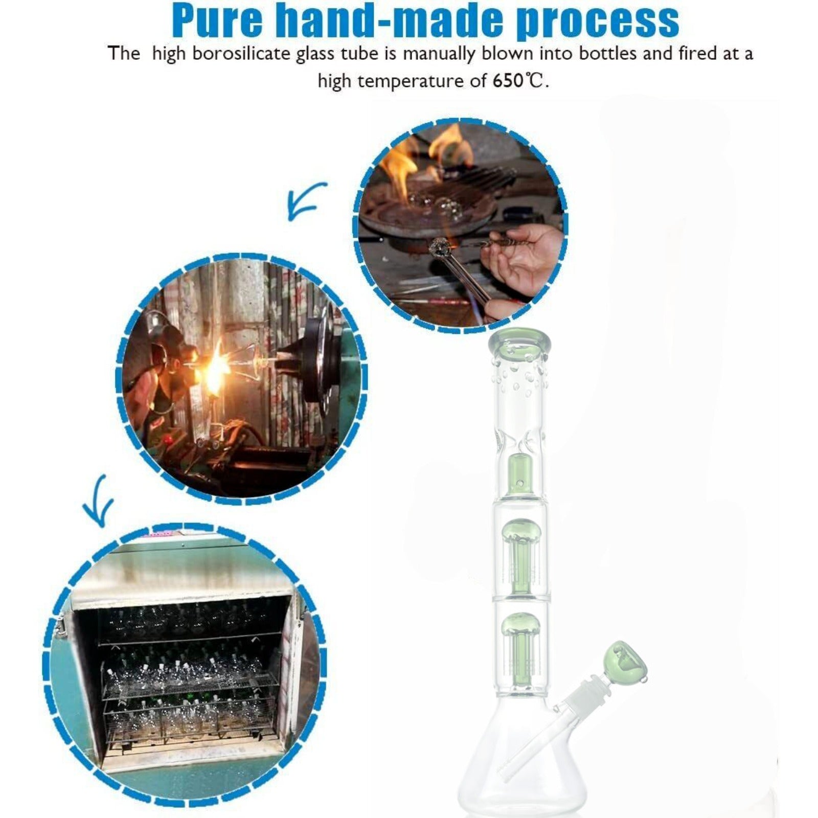 16 Glass Bong Glass Water Bongs Bowl Tornado Percolate Pipe Hookahs 14mm Bowl