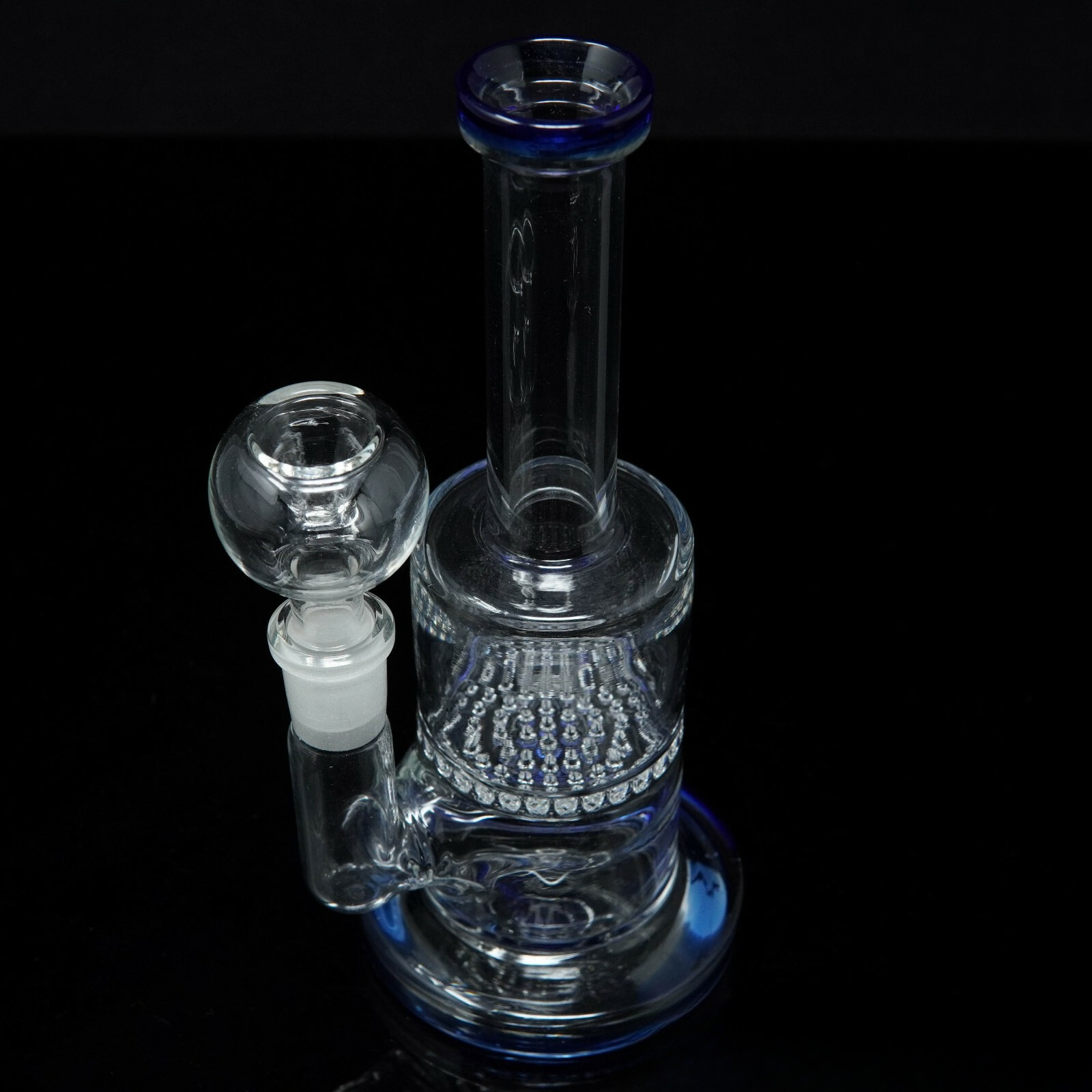 7” Blue Honeycomb Hookah Water Pipe Tobacco Smoking Pipe w/ Bowl