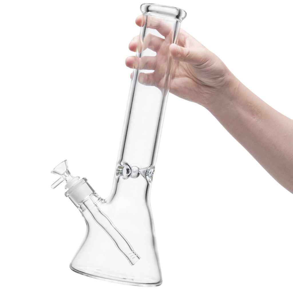 7mm Heavy Thick Glass Bong Water Pipe Smoking Beaker Perc Bongs 14 Inch