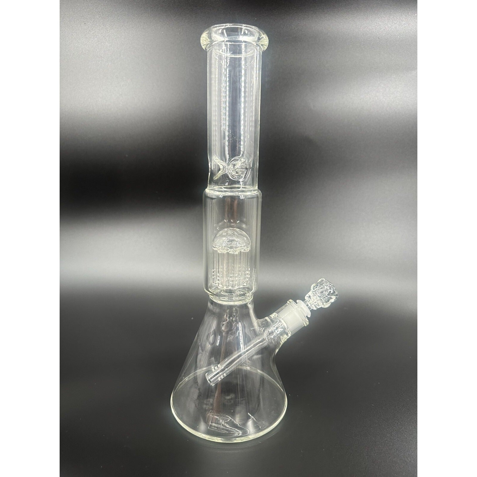 16" Heavy duty Clear Glass Bongs Smoking Glass Water Pipe with 14mm skull bowl