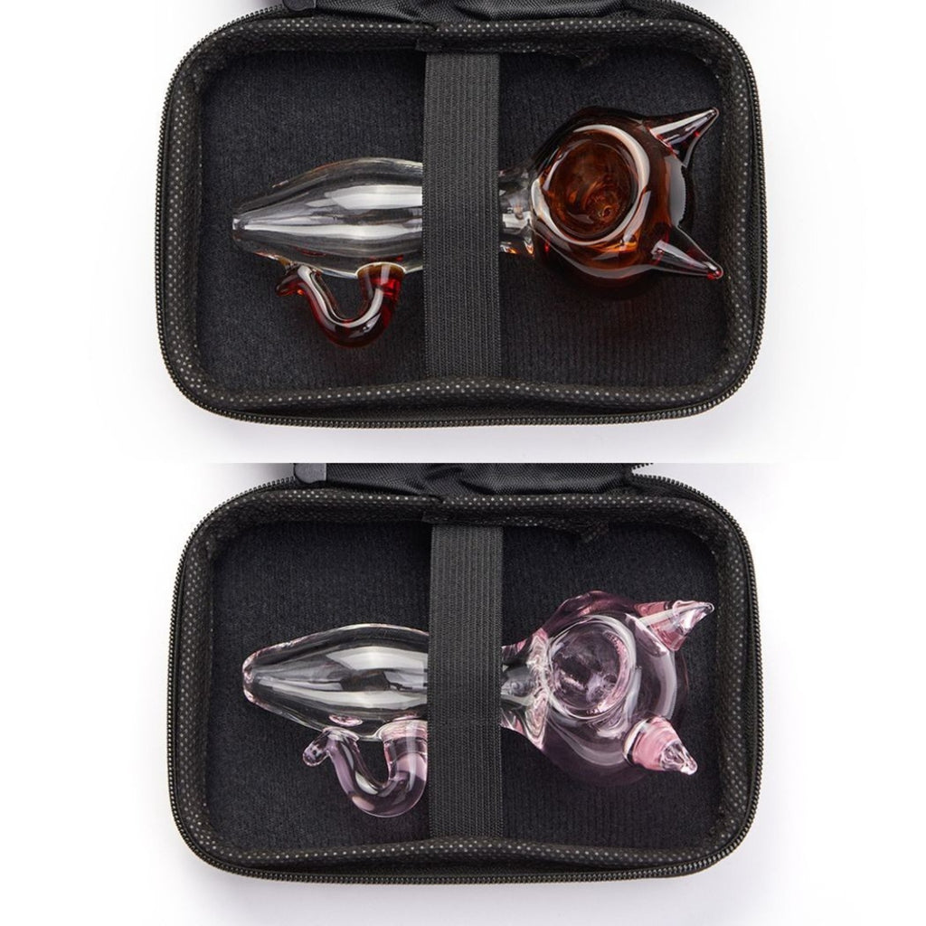 (Pack of 2) 4" Tobacco Smoking Glass Pipe Collectible Handmade Pipes with Box M2