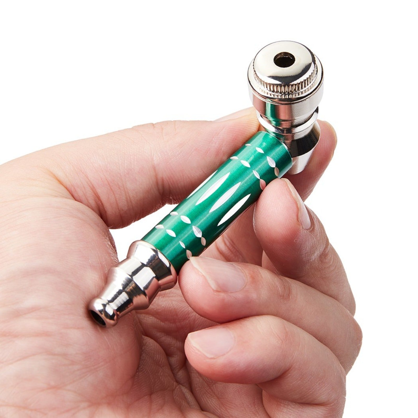 ( 6Pack ) 3.2" Metal Lay Flat Detachment Tobacco Smoking Hand Pipes with Caps