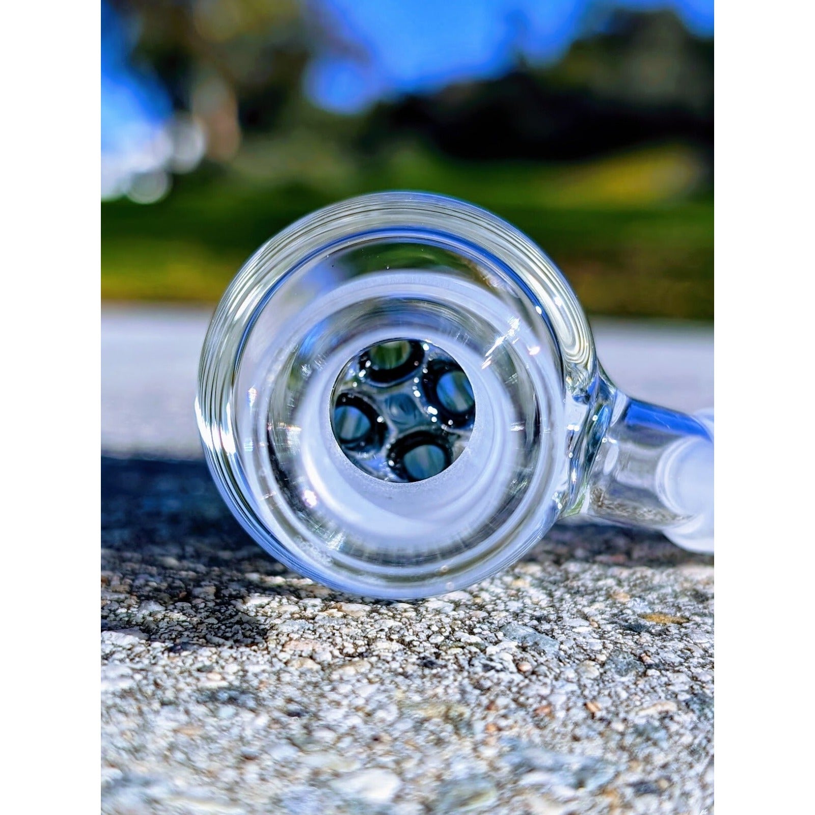 Premium Thick 14mm 45° Teal Quad Tree Perc Ash Catcher Tobacco Water Pipe Bong