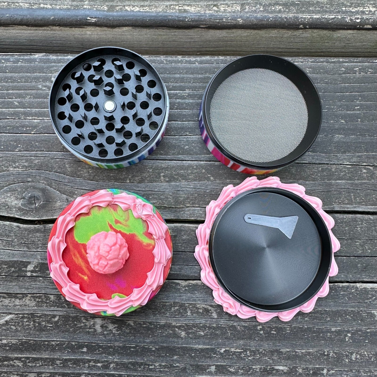 2.5 inch Cake Magnetic Lid Herb Grinder Spice Crusher