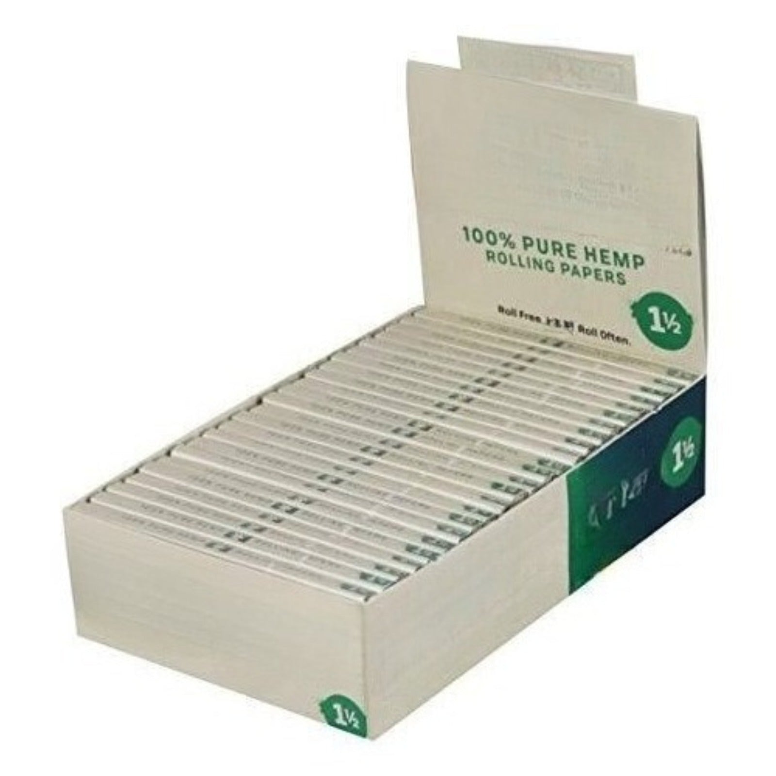 Rolling Papers 1 1/2 Pure Hemp 1.5 Cigarette Paper (Box of 24 Booklets)
