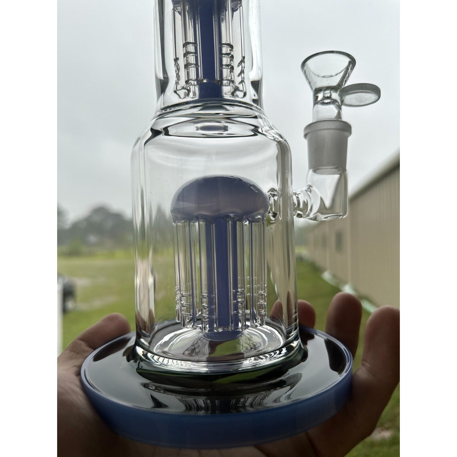 13" Heavy duty Glass Bongs Smoking Glass Water Pipe with 18mm Round handle