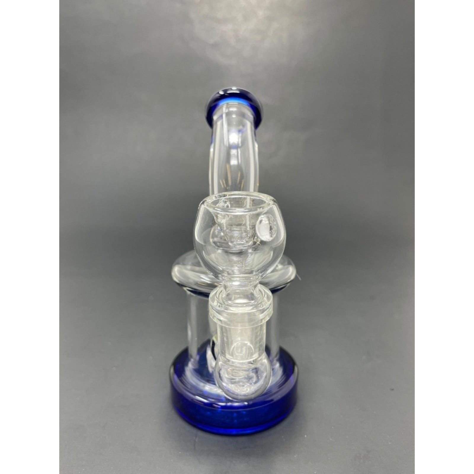 Hookah Water Pipe Glass 5.5" Blue Mini Single Percolator Shower Bend