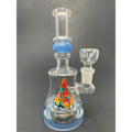 Hookah Water Pipe Glass 8" Milky Blue Single Mountain Percolator Bong