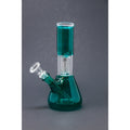 Hookah Water Pipe Glass 8" Aqua Single Percolator Tobacco Bong w/ Ice Catcher