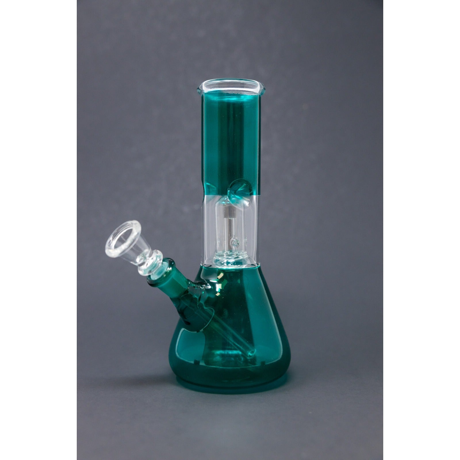 Hookah Water Pipe Glass 8" Aqua Single Percolator Tobacco Bong w/ Ice Catcher