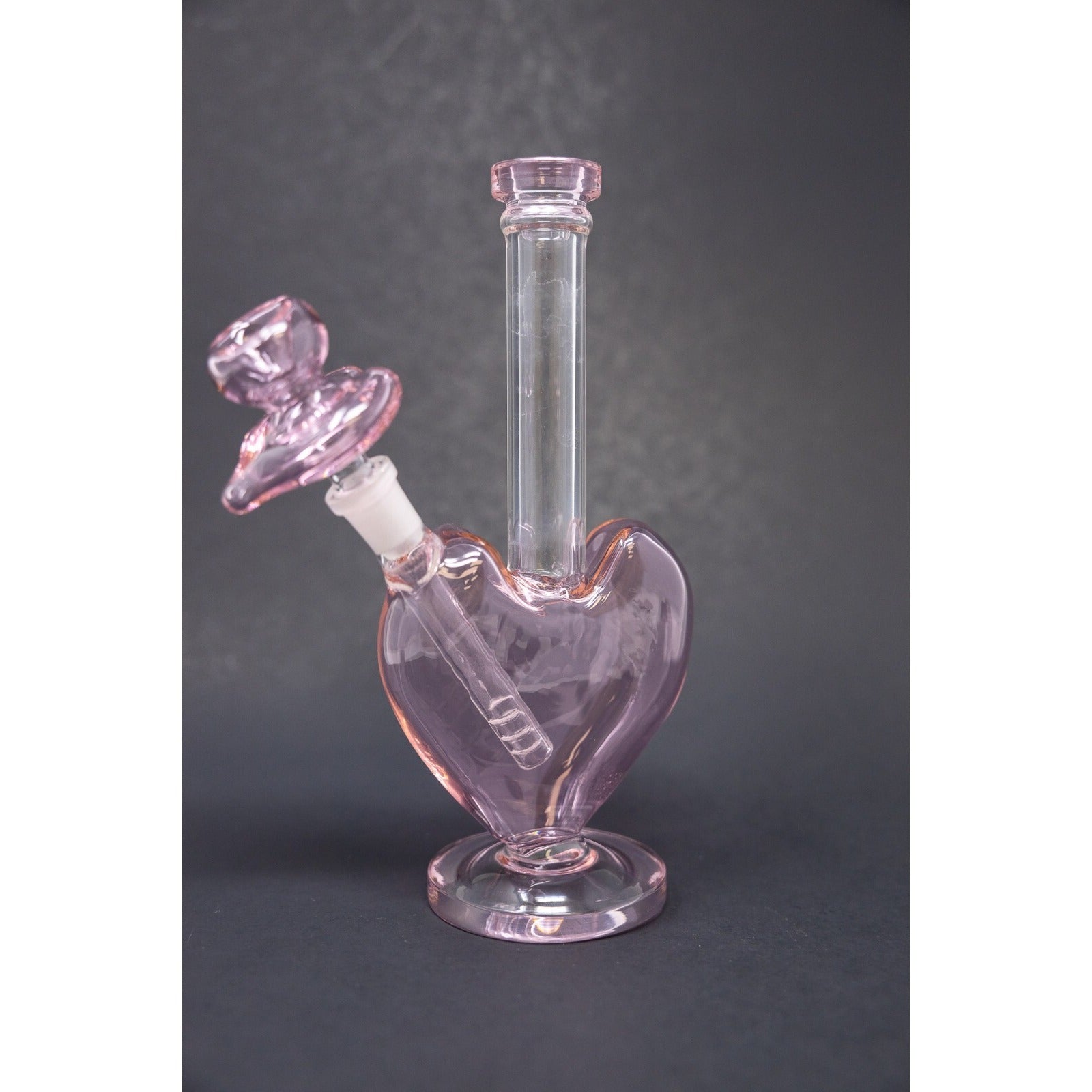 Hookah Water Pipe Glass 9" Heart Shaped Tobacco Bong w/ Heart Bowl Pc