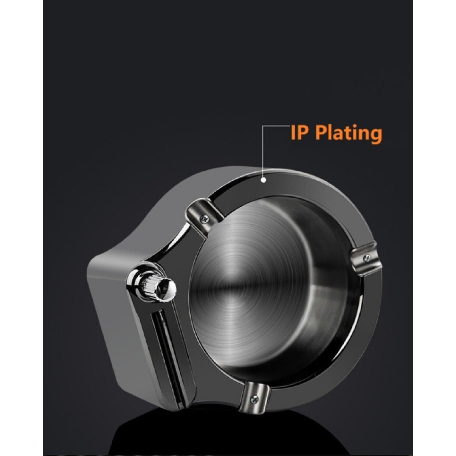 Retro Metal Ashtray w/ Match Lighter 10K Style Refillable Multi-Function Tray