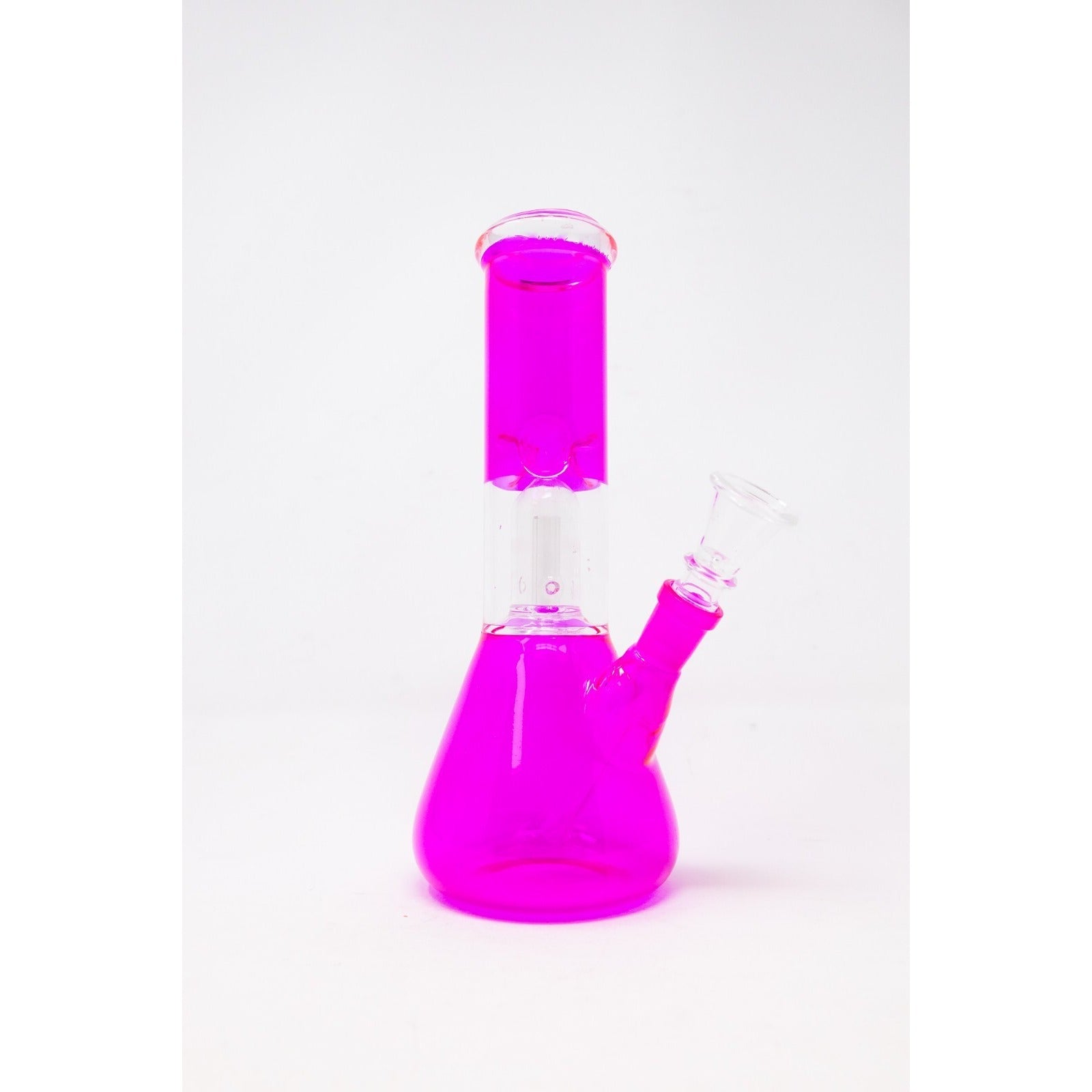 Hookah Water Pipe Glass 8" Pink Single Percolator Beaker Tobacco Bong