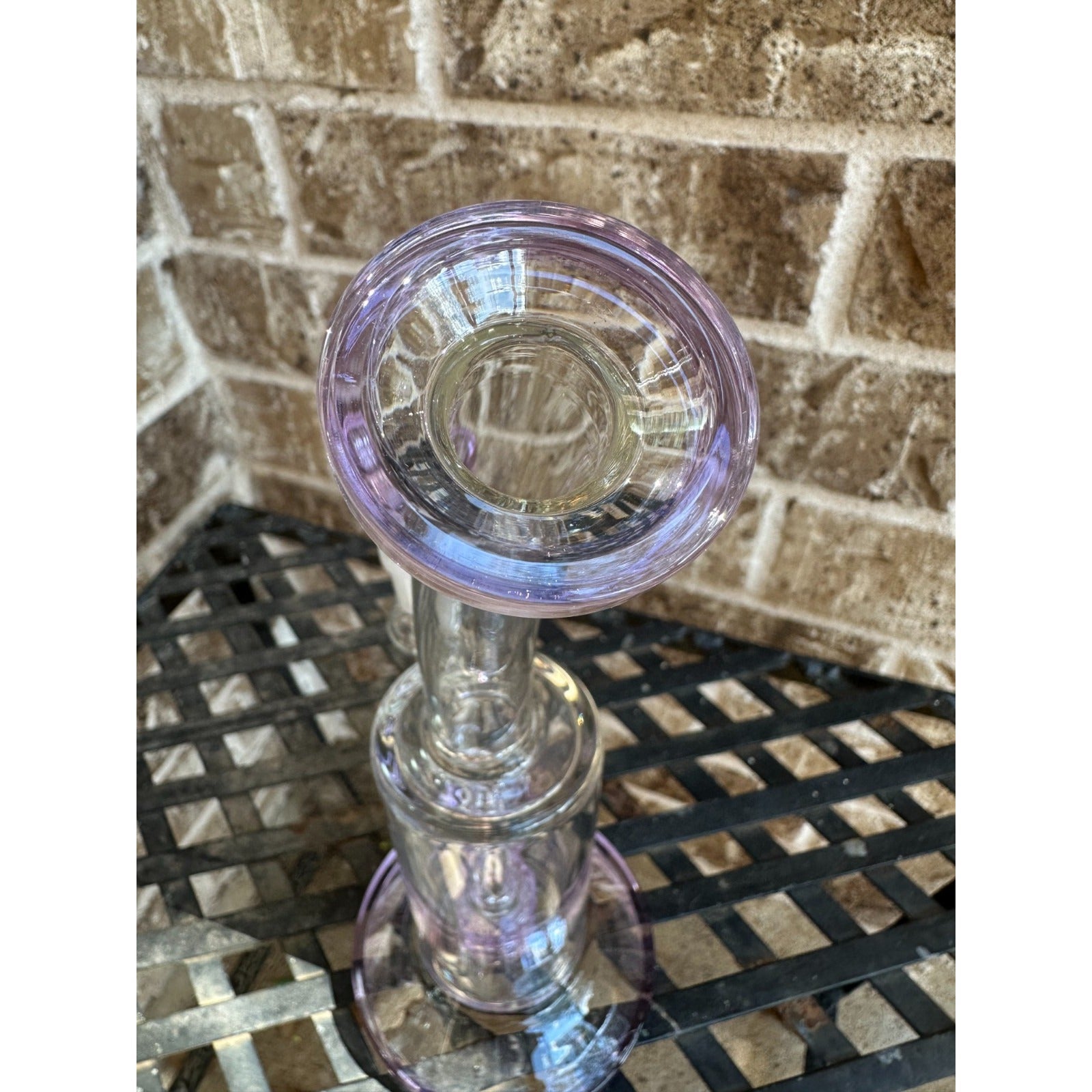 10in Glass Water Pipe Bong Purple Clear Recycler 14mm Vortex Smoking Bubbler