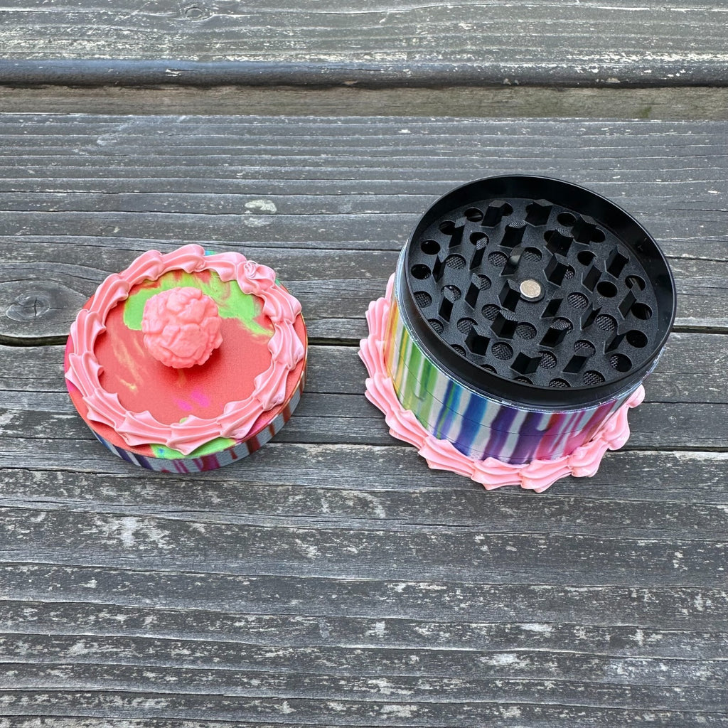 2.5 inch Cake Magnetic Lid Herb Grinder Spice Crusher