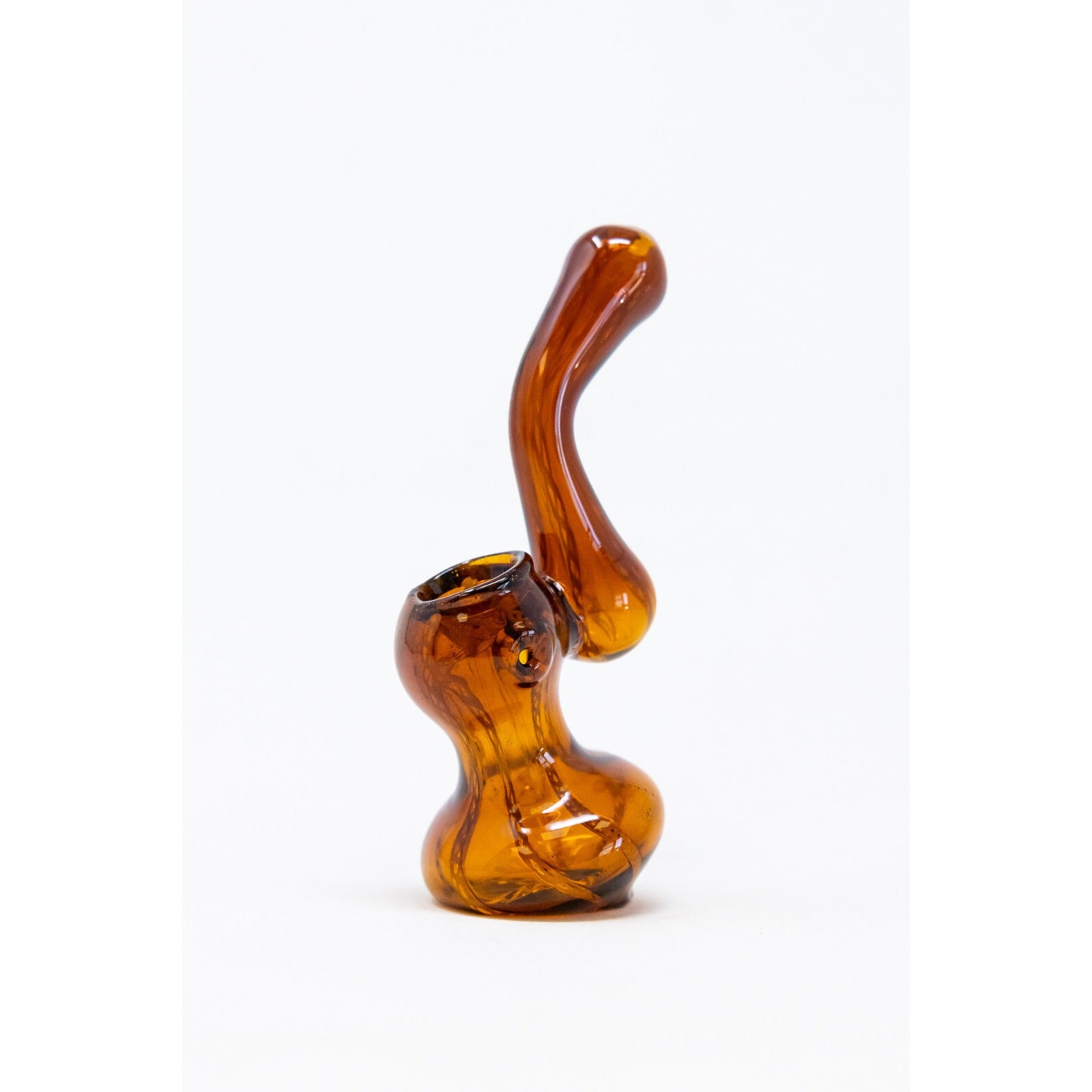 Hookah Water Pipe 5" Amber Bubbler Tobacco Bong w/ Carb Hole
