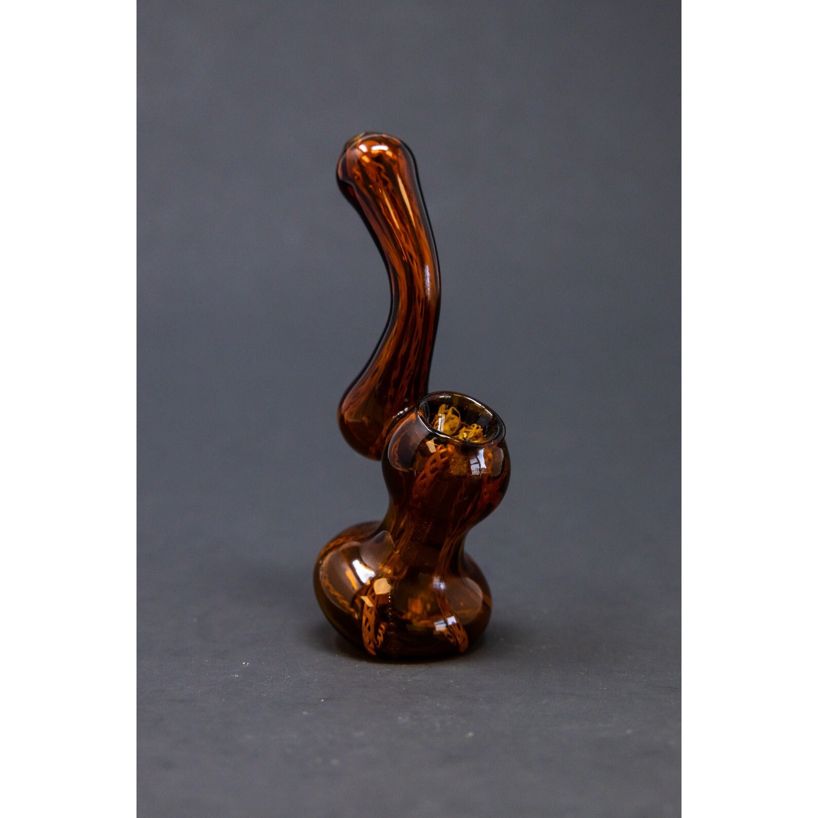Hookah Water Pipe 5" Amber Bubbler Tobacco Bong w/ Carb Hole