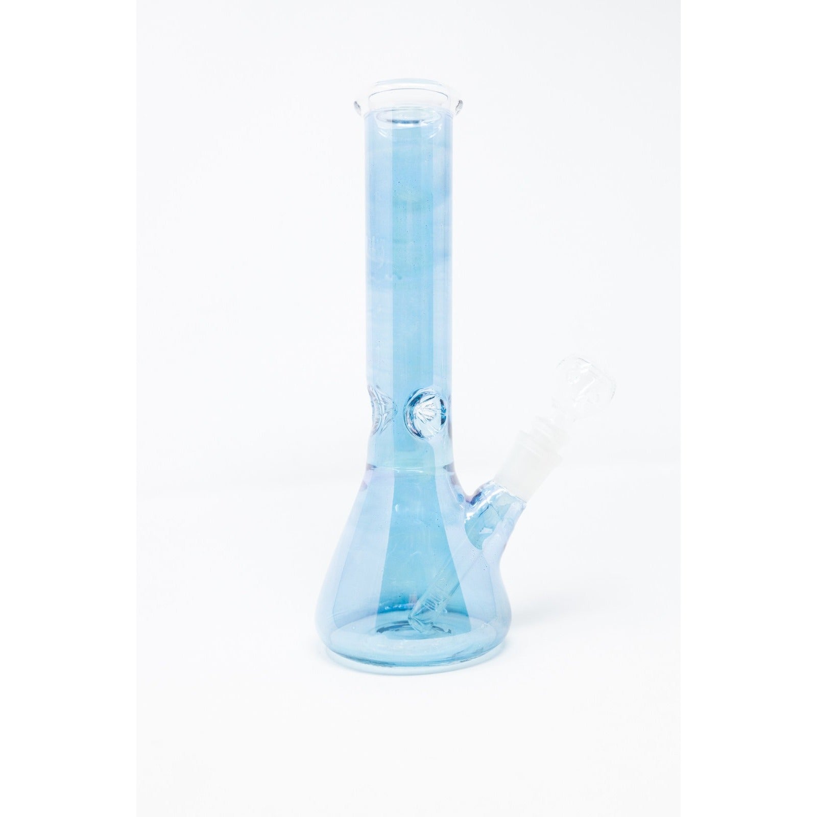 Hookah Water Pipe Glass 10" Tobacco Blue Iridescent Beaker Bong w/ Ice Catcher