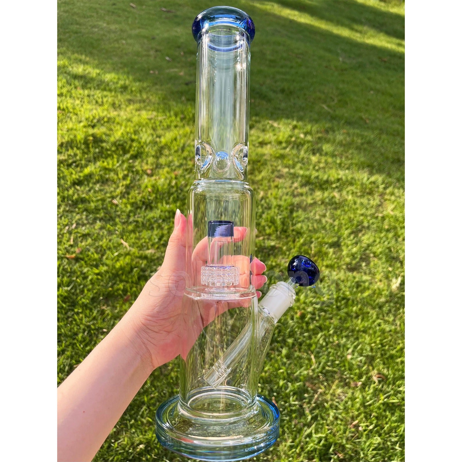 15'' Heavy Glass Bong Smoking Hookah Thick Percolate Water Pipe Beaker 14mm Bowl