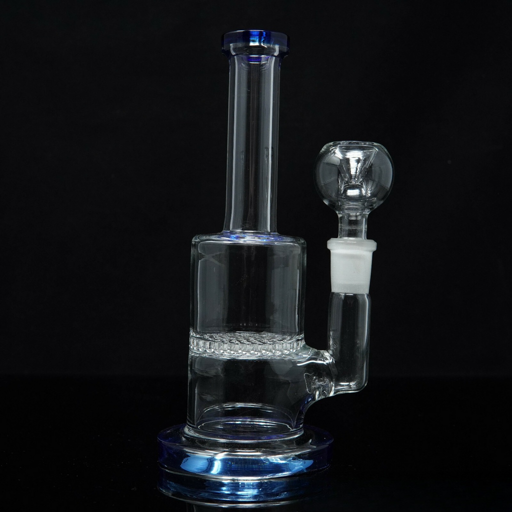 7” Blue Honeycomb Hookah Water Pipe Tobacco Smoking Pipe w/ Bowl