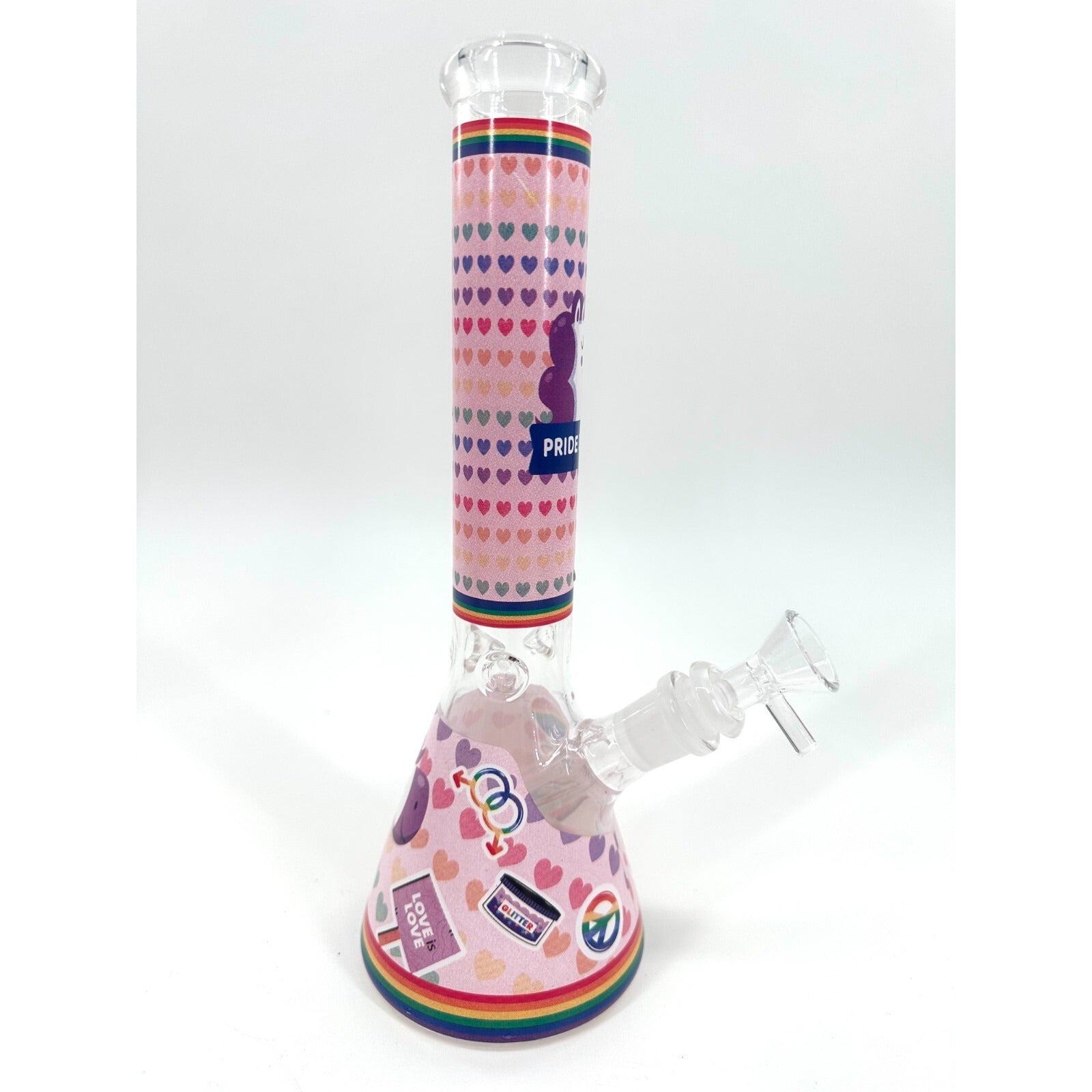 11" Cute Glass Bongs Filter 14mm Bowl Bubbler Best Girls Gift Pink