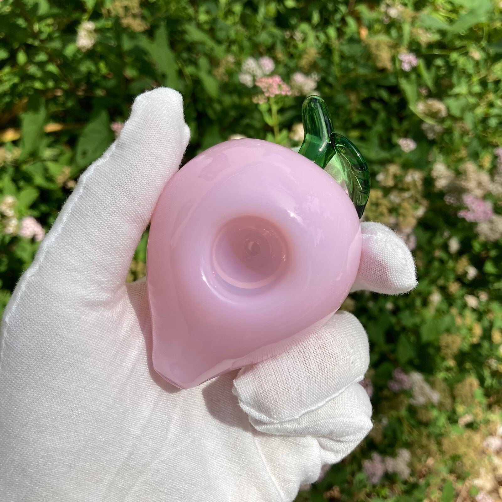 Handmade Pink Peach Glass Pipe Smoking Hand Pipe Glass Smoke Tobacco Bowl