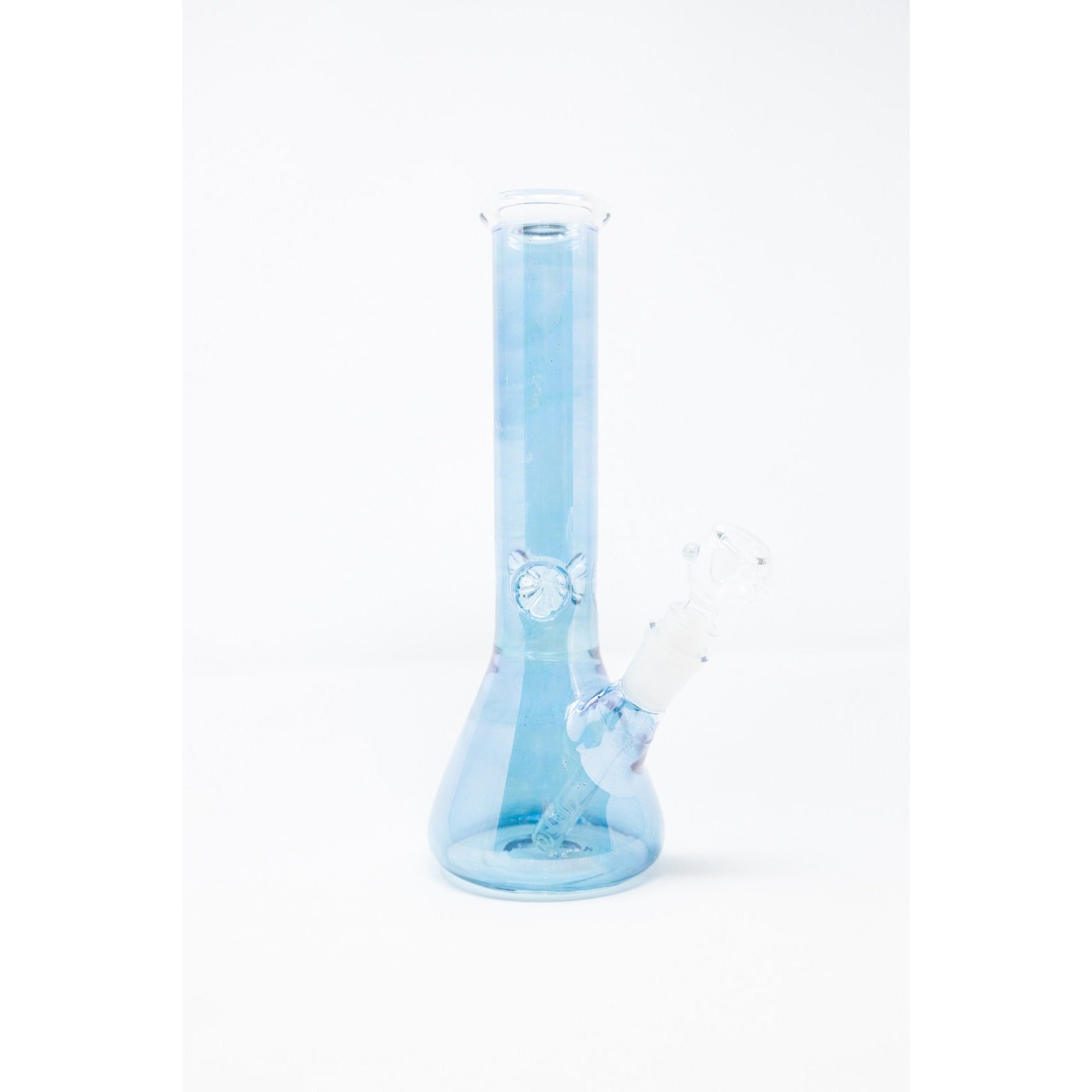 Hookah Water Pipe Glass 10" Tobacco Blue Iridescent Beaker Bong w/ Ice Catcher