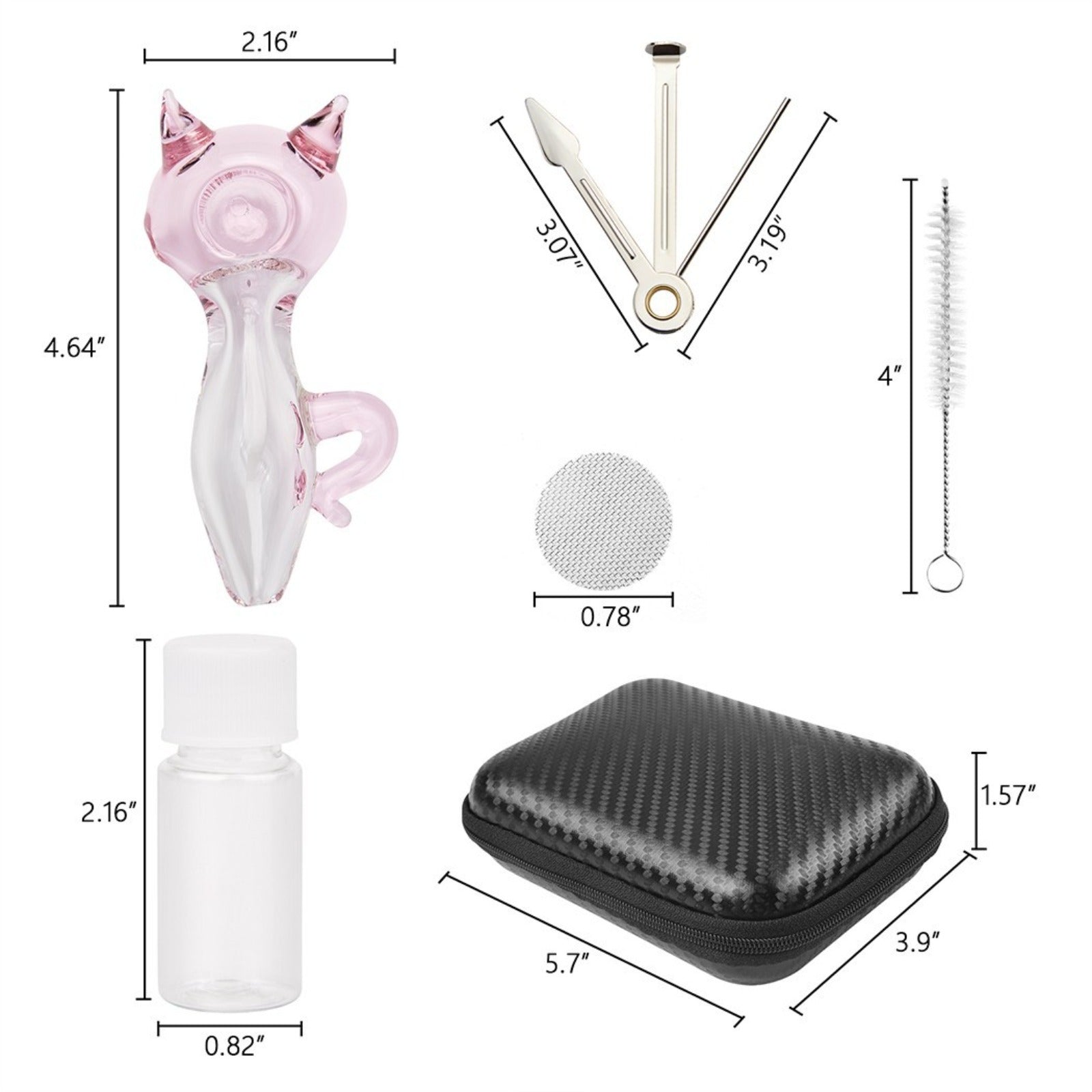 (Pack of 2) 4" Tobacco Smoking Glass Pipe Collectible Handmade Pipes with Box M2