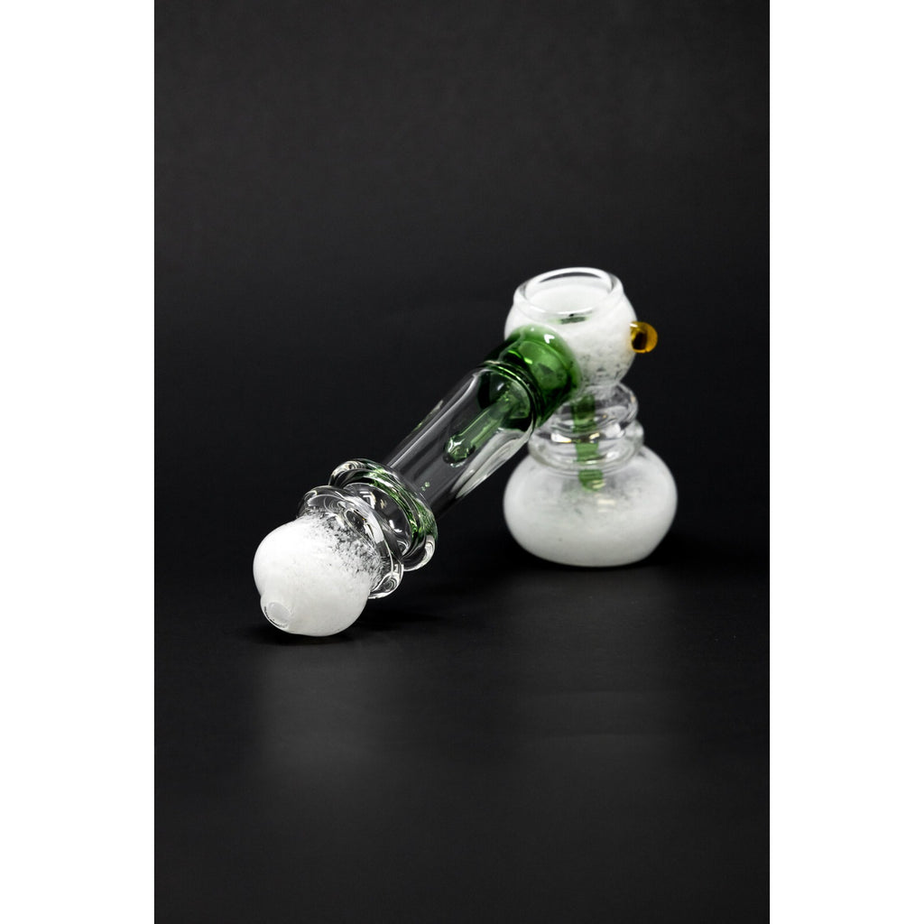 Hookah Water Pipe 7" Premium White/Green Hammer Bubbler Bong w/ Percolator